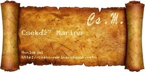 Csekő Marina névjegykártya